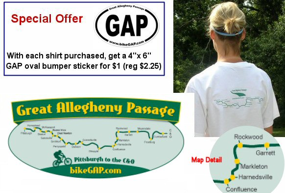 c o canal trail shirts great allegheny passage shirts great allegheny passage mileage chart